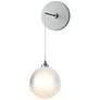 Fritz Globe 6.4" High Vintage Platinum Sconce With Frosted Glass Shade