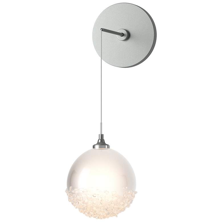 Image 1 Fritz Globe 6.4" High Vintage Platinum Sconce With Frosted Glass Shade