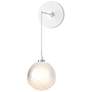 Fritz Globe 6.4" High White Sconce With Frosted Glass Shade