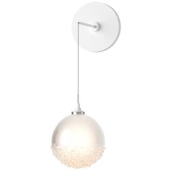 Fritz Globe 6.4&quot; High White Sconce With Frosted Glass Shade