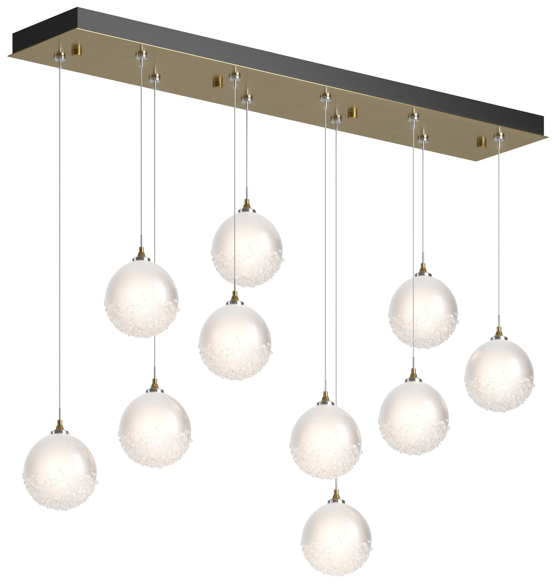 Fritz Globe 9.4" 10-Light Modern Brass Long Pendant Made to Order