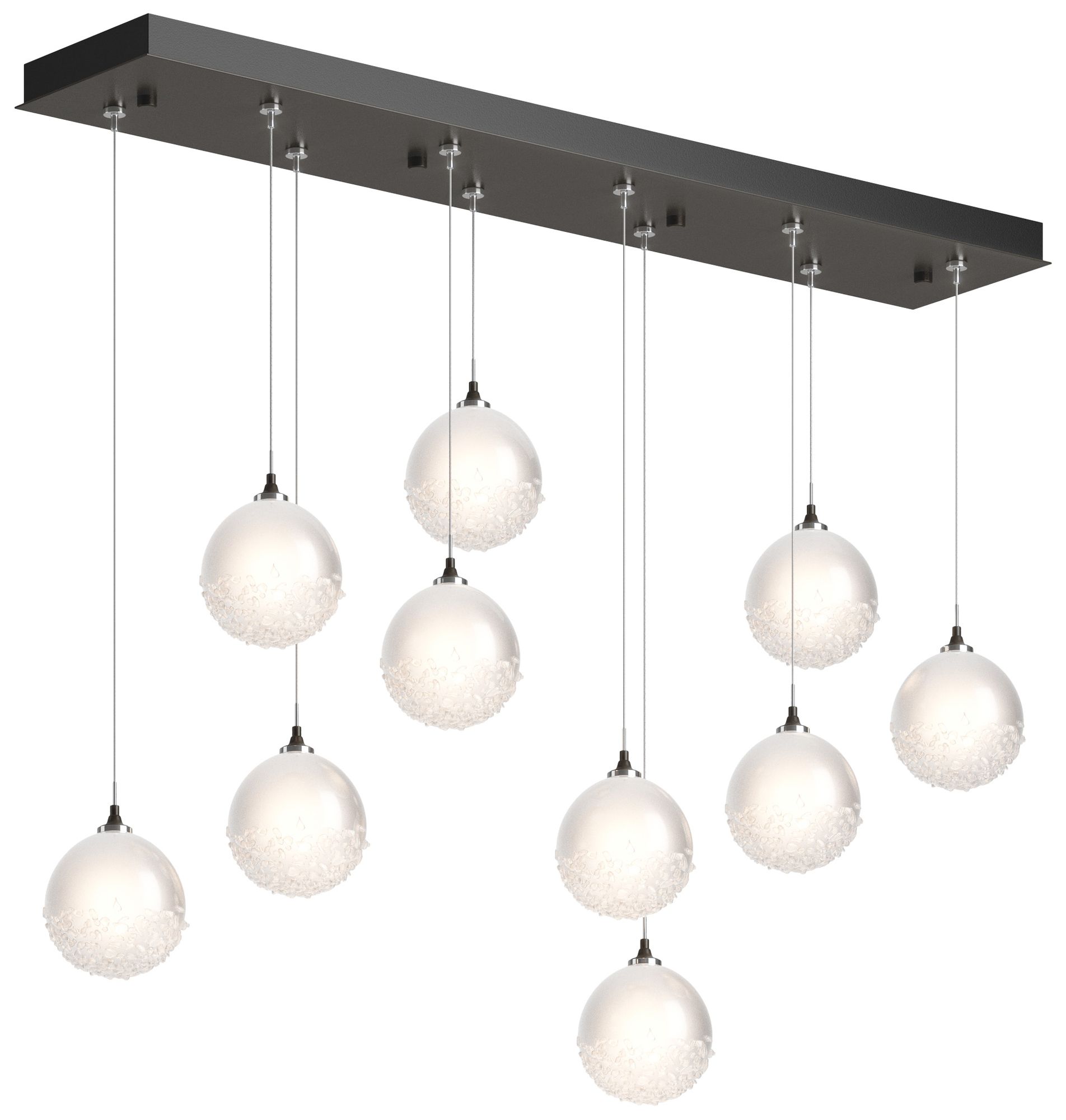 Fritz Globe 9.4" 10-Light Smoke Long Pendant w/Frosted Glass Made to O
