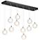 Fritz Globe 9.4" Wide 10-Light Black Long Pendant With Frosted Glass S