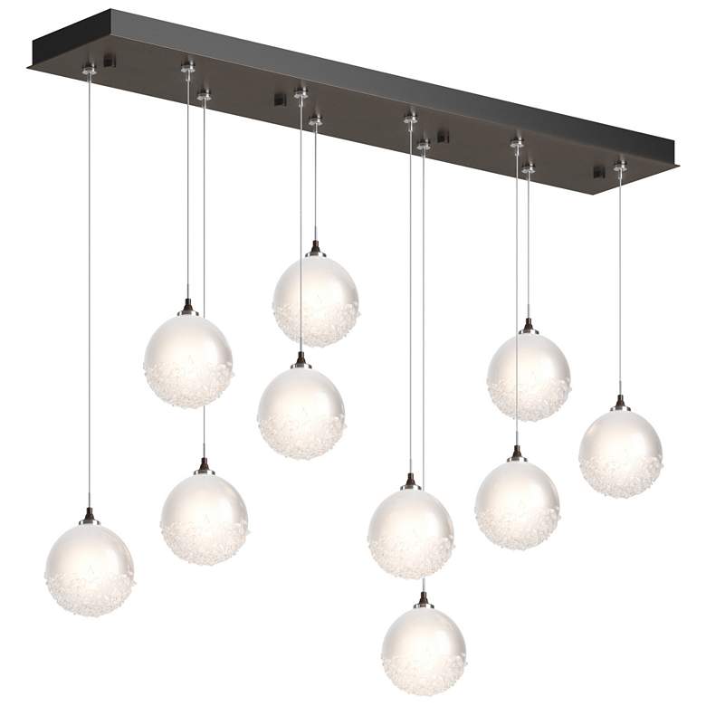 Image 1 Fritz Globe 9.4 inch Wide 10-Light Bronze Long Pendant With Frosted Glass 