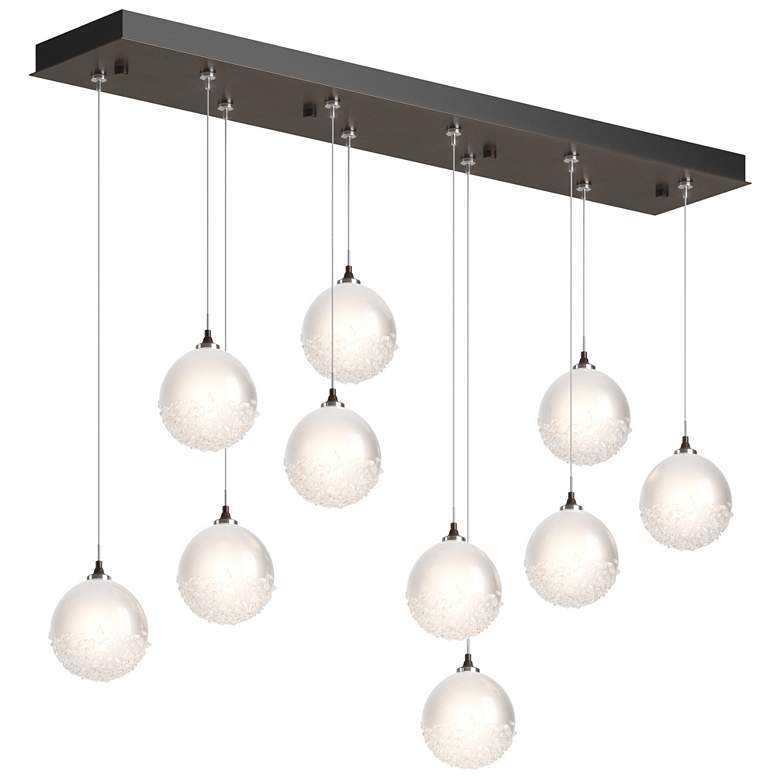 Image 1 Fritz Globe 9.4" Wide 10-Light Bronze Long Pendant With Frosted Glass