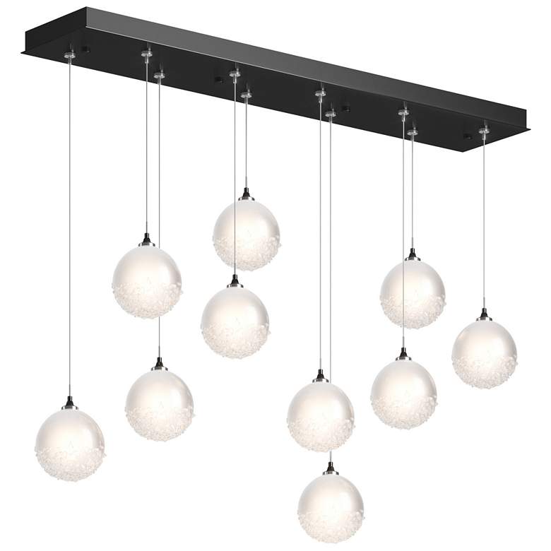 Image 1 Fritz Globe 9.4 inch Wide 10-Light Ink Long Pendant With Frosted Glass Sha