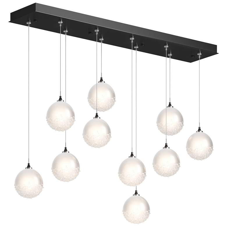Image 1 Fritz Globe 9.4" Wide 10-Light Ink Long Pendant With Frosted Glass Sha
