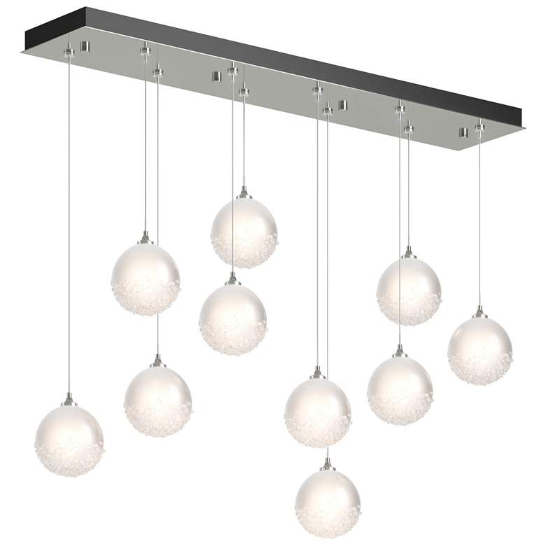 Image 1 Fritz Globe 9.4" Wide 10-Light Sterling Long Pendant w/ Frosted Glass