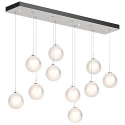 Fritz Globe 9.4&quot; Wide 10-Light White Long Pendant With Frosted Glass S