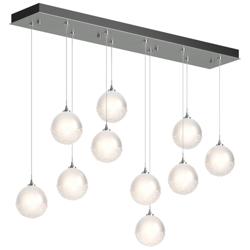 Fritz Globe 9.4&quot;W 10-Light Platinum Standard Pendant w/ Frosted Shade
