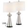 Fritzie Brushed Nickel USB Table Lamps Set of 2