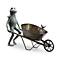 Frog and Bird 19"H Aluminum Planter Holder Outdoor Statue