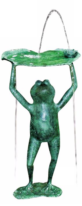 Image 2 Frog Lily Pad Lifter 25" High Spitter Pond Fountain - Made to Order