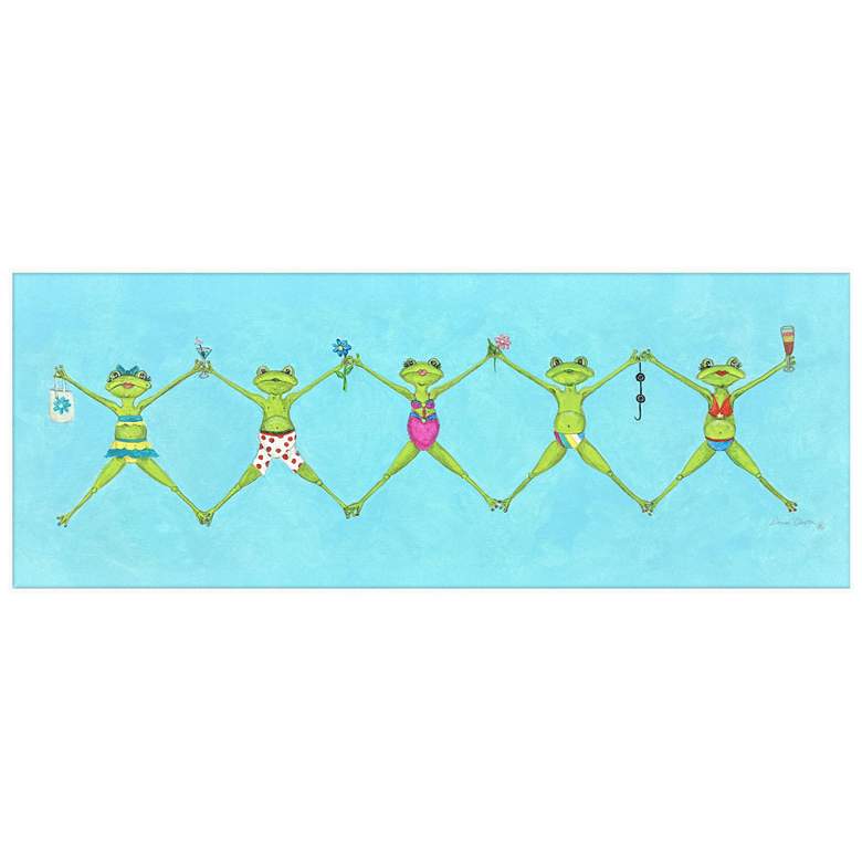 Image 1 Froggy Beach Party 35"W x 13"H Canvas