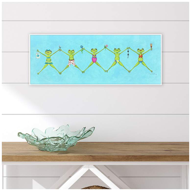 Image 4 Froggy Beach Party 35"W x 13"H Canvas more views