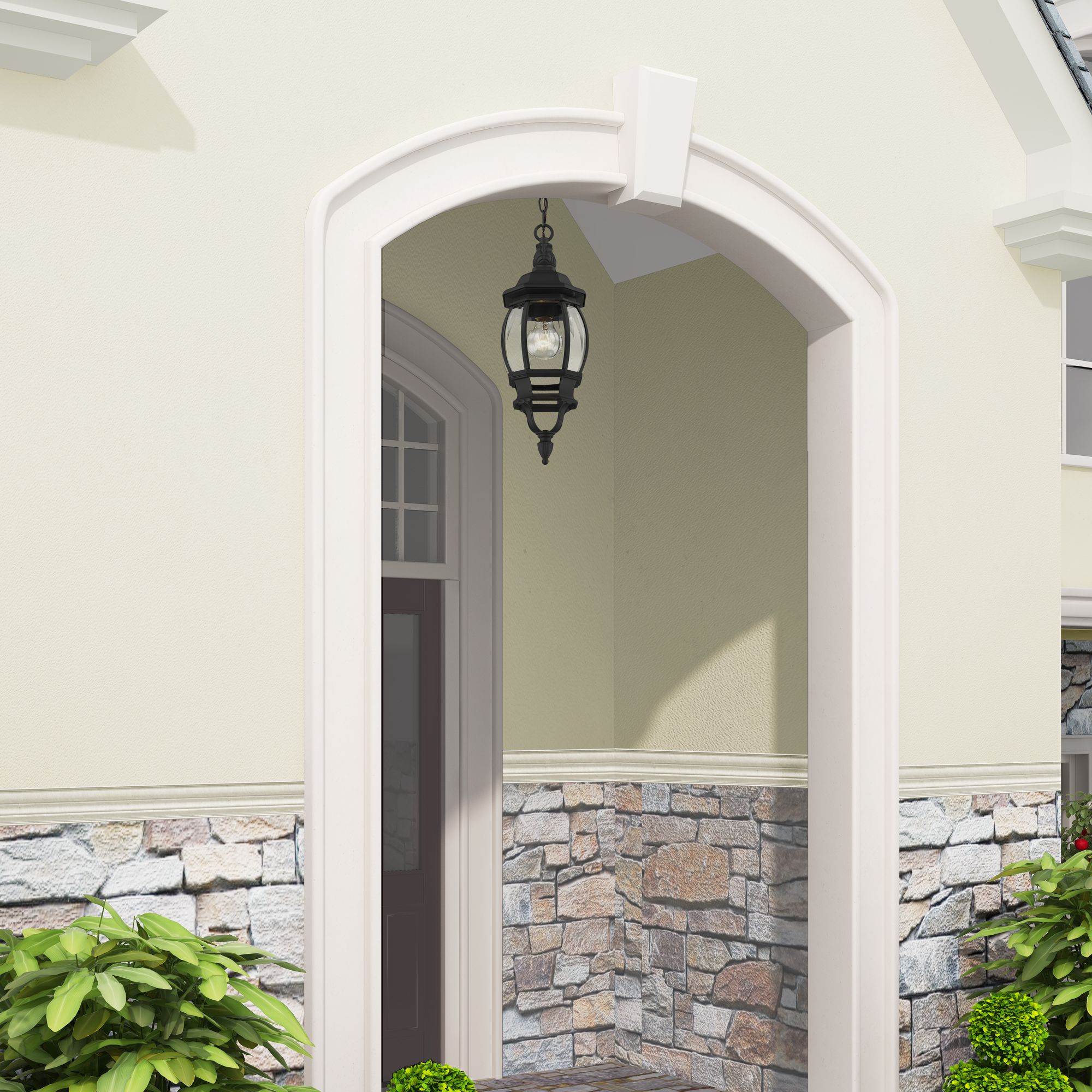 Frontenac 1 Light Textured Black Outdoor Pendant Lantern