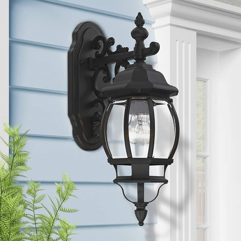 Image 1 Frontenac 1 Light Textured Black Outdoor Wall Lantern