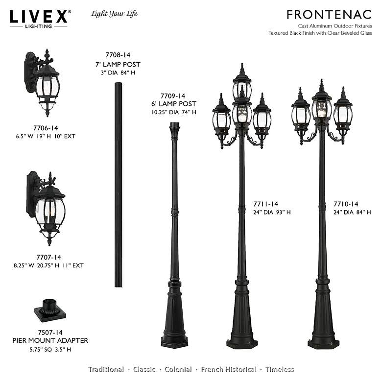 Image 3 Frontenac 1 Light Textured Black Outdoor Wall Lantern more views