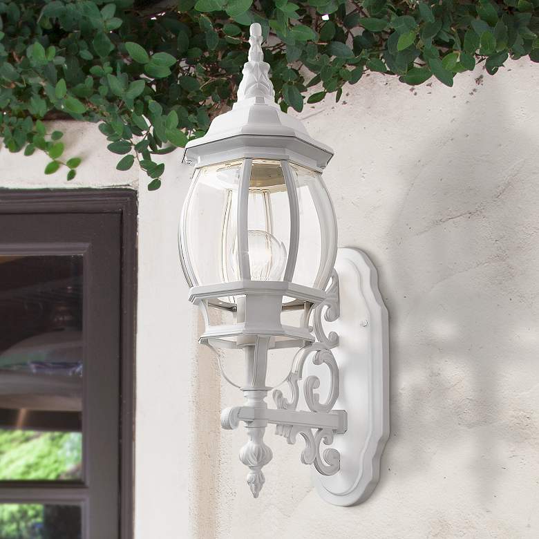 Image 1 Frontenac 21" High White Upward Lantern Outdoor Wall Light
