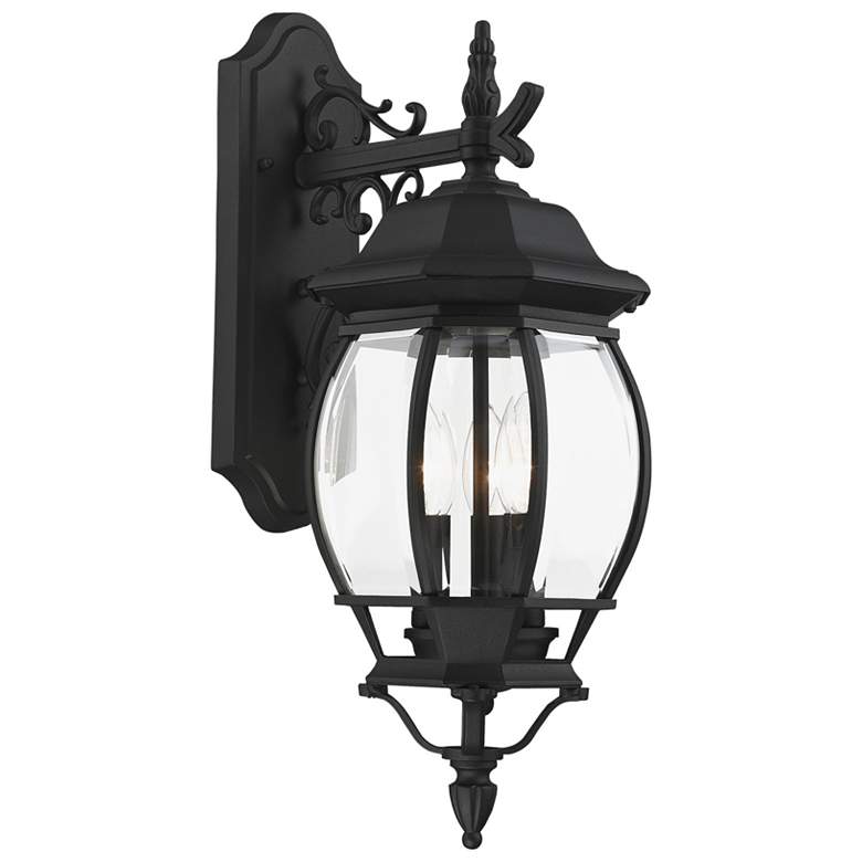 Image 1 Frontenac 3 Light Textured Black Outdoor Wall Lantern