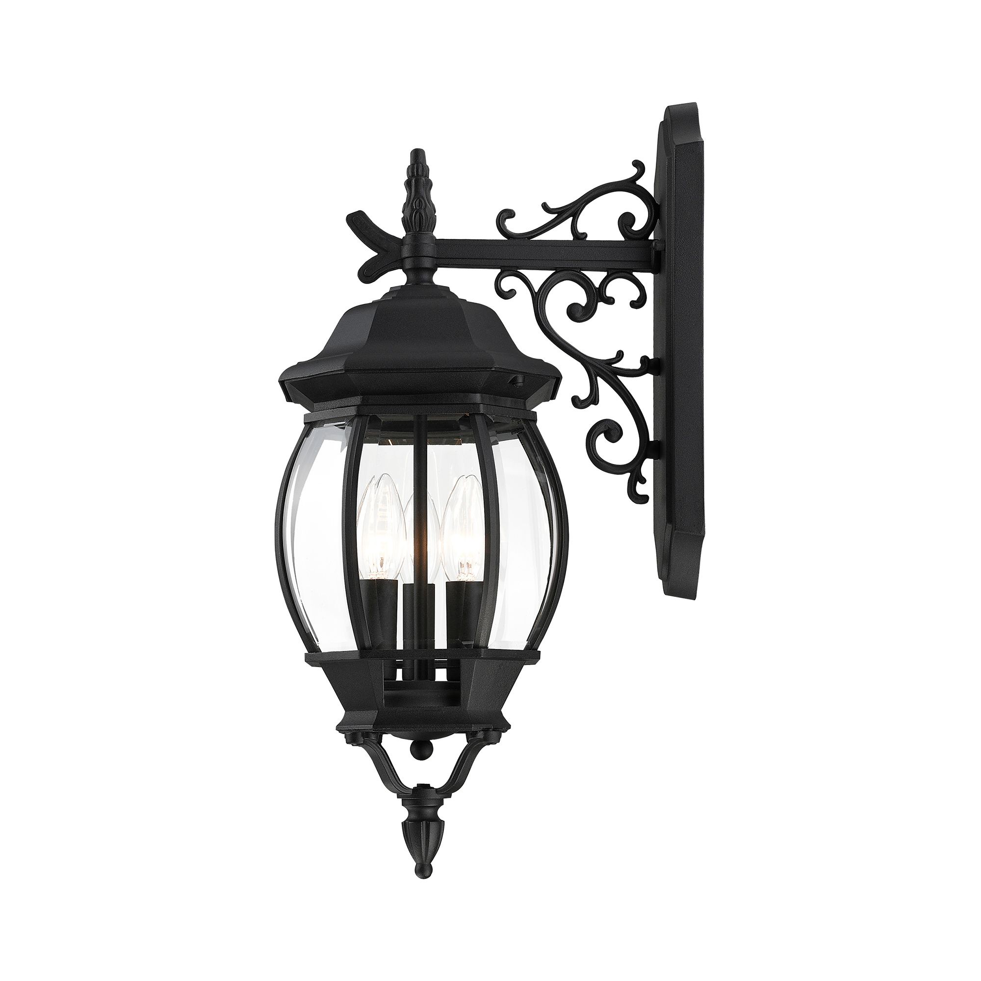 Frontenac 3 Light Textured Black Outdoor Wall Lantern
