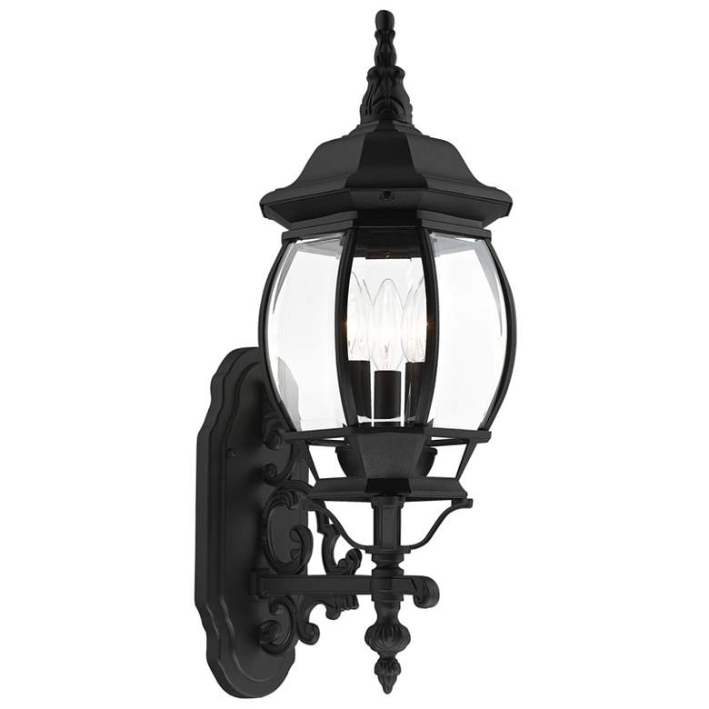 Image 1 Frontenac 3 Light Textured Black Outdoor Wall Lantern
