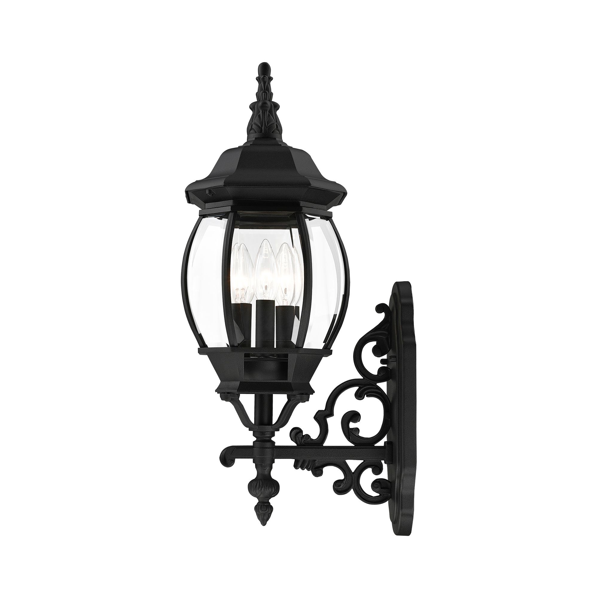 Frontenac 3 Light Textured Black Outdoor Wall Lantern