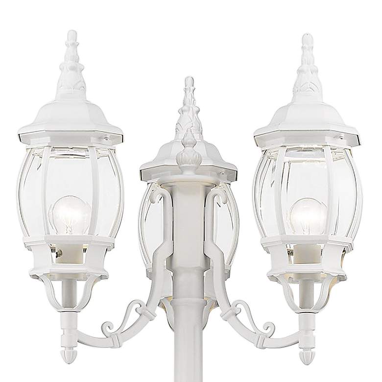 Image 2 Frontenac 84 inchH White 3-Lantern Outdoor Post Light with Base more views