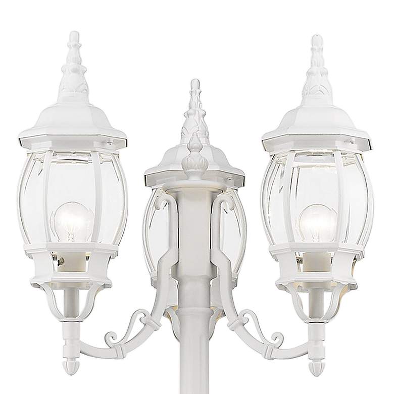 Image 2 Frontenac 84"H White 3-Lantern Outdoor Post Light with Base more views