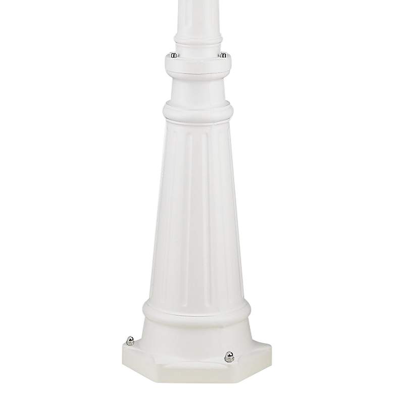 Image 3 Frontenac 84 inchH White 3-Lantern Outdoor Post Light with Base more views
