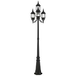 Frontenac 93" High Black 4-Head Outdoor Post Light with Base