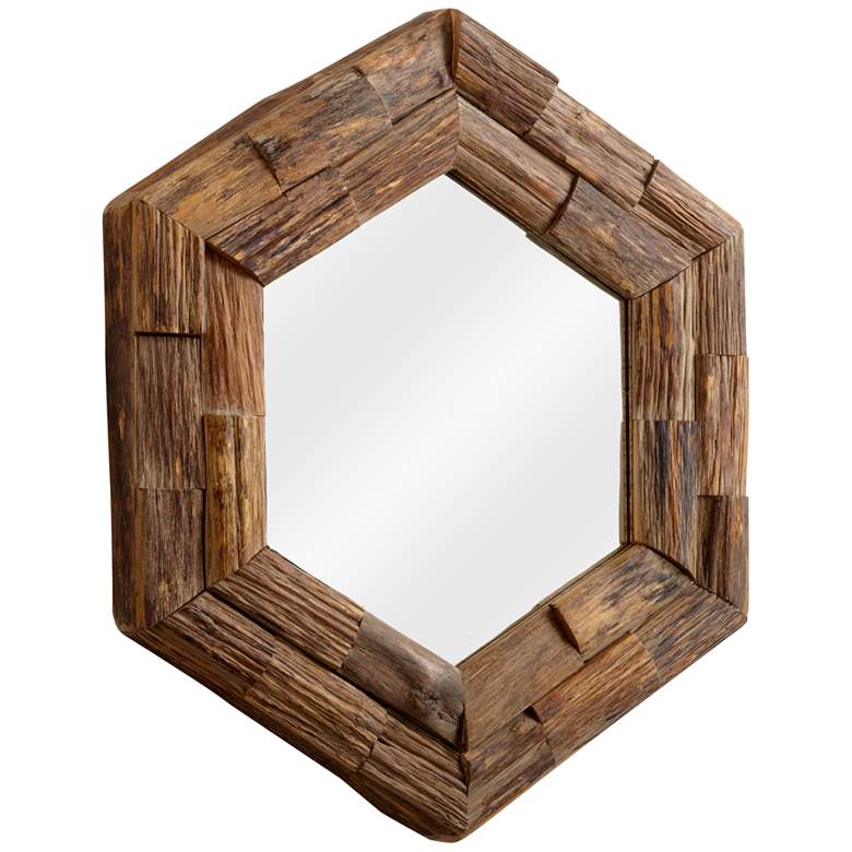 Image 1 Frontier 32 inch Round Large Hexagon Wall Mirror
