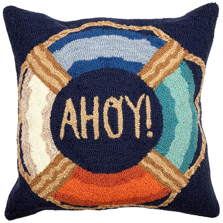 Image 1 Frontporch Ahoy Multi-Color 18" Square Indoor-Outdoor Pillow