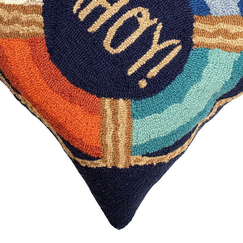 Image 2 Frontporch Ahoy Multi-Color 18" Square Indoor-Outdoor Pillow more views