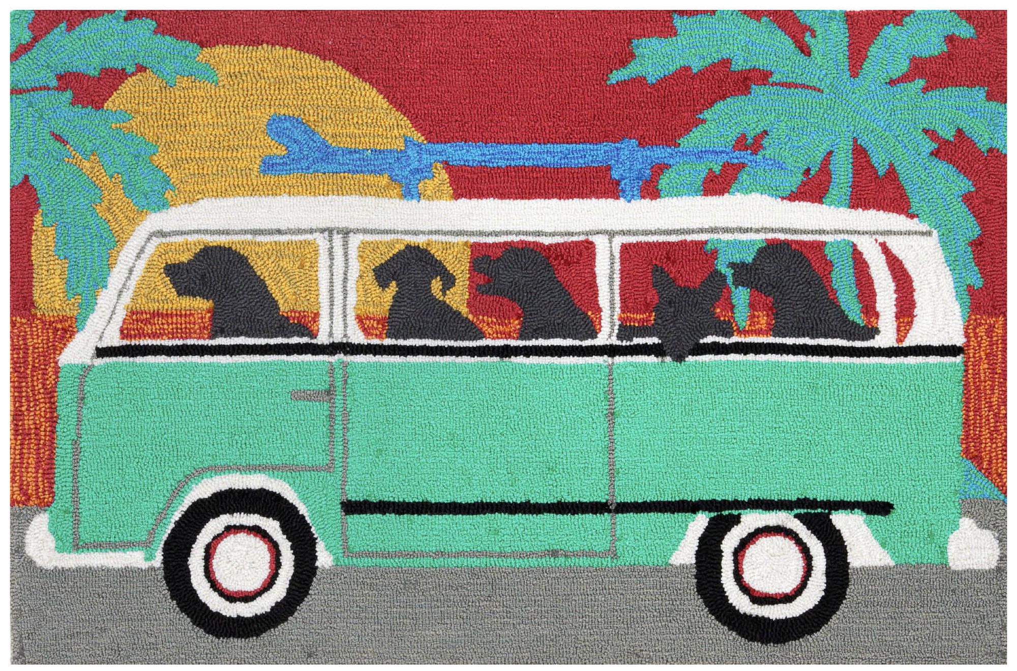Thumbnail2 of Frontporch Beach Trip 147504 24"x36" Turquoise Outdoor Rug