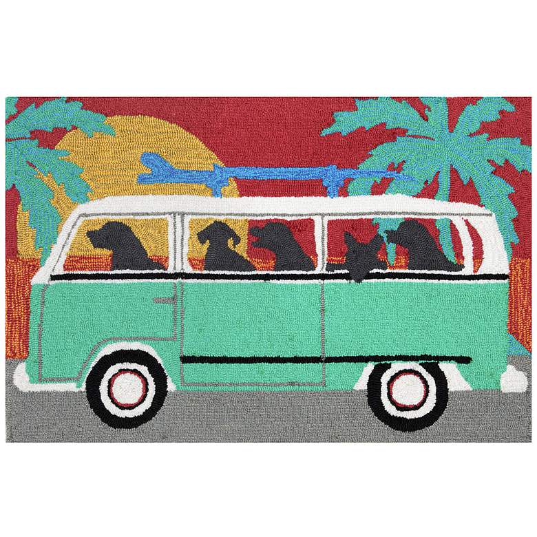 Image 2 Frontporch Beach Trip 147504 30"x48" Turquoise Outdoor Rug