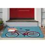 Thumbnail1 of Frontporch Bike Ride 443403 20"x30" Blue Outdoor Area Rug