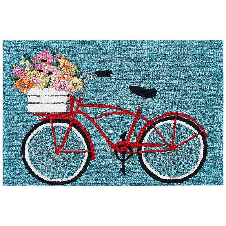 Image 2 Frontporch Bike Ride 443403 30"x48" Blue Outdoor Area Rug