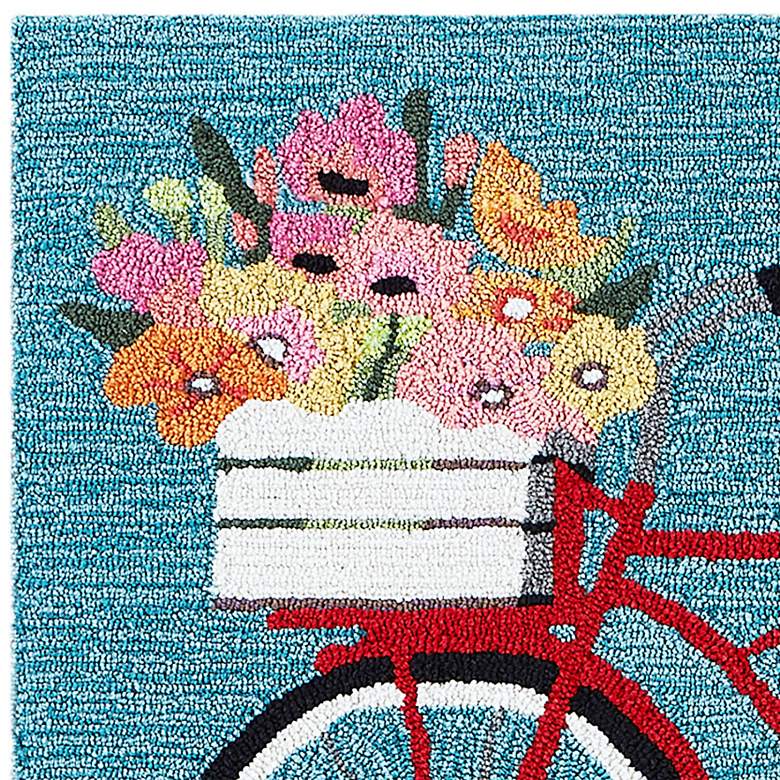 Image 3 Frontporch Bike Ride 443403 30 inchx48 inch Blue Outdoor Area Rug more views