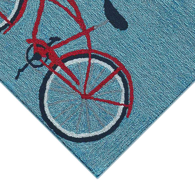 Image 4 Frontporch Bike Ride 443403 30 inchx48 inch Blue Outdoor Area Rug more views