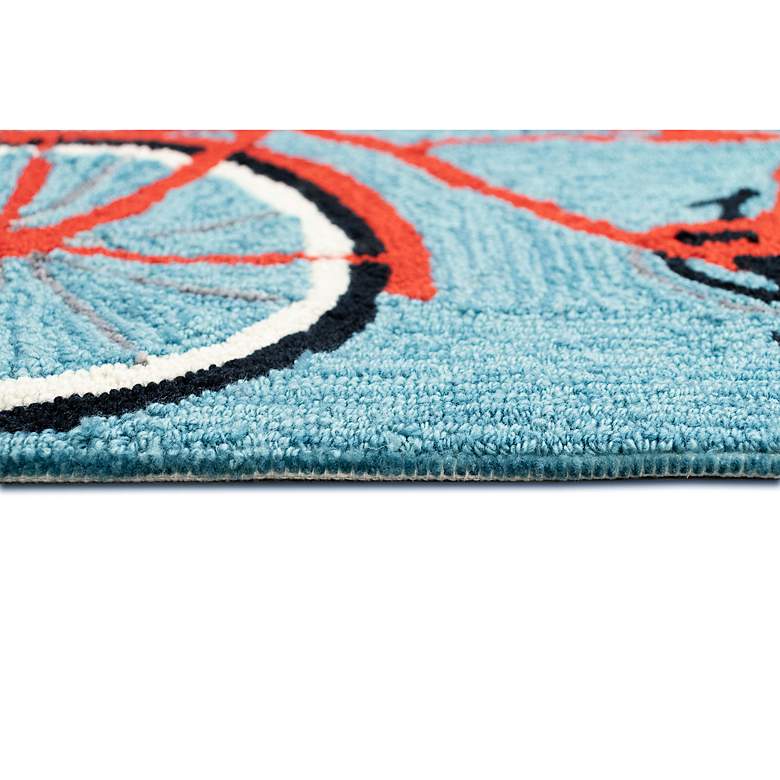 Image 5 Frontporch Bike Ride 443403 30 inchx48 inch Blue Outdoor Area Rug more views