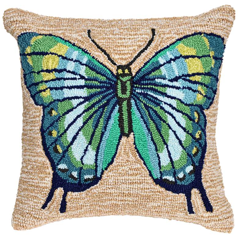 Image 1 Frontporch Butterfly Cool 18 inch Square Indoor-Outdoor Pillow