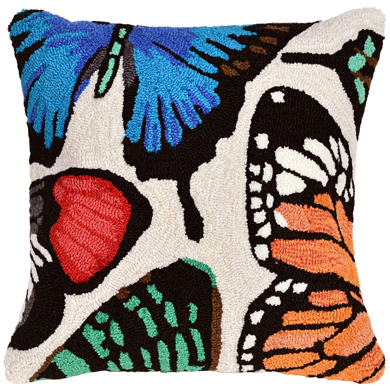 Image 1 Frontporch Butterfly Dance Cream 18 inch Indoor-Outdoor Pillow