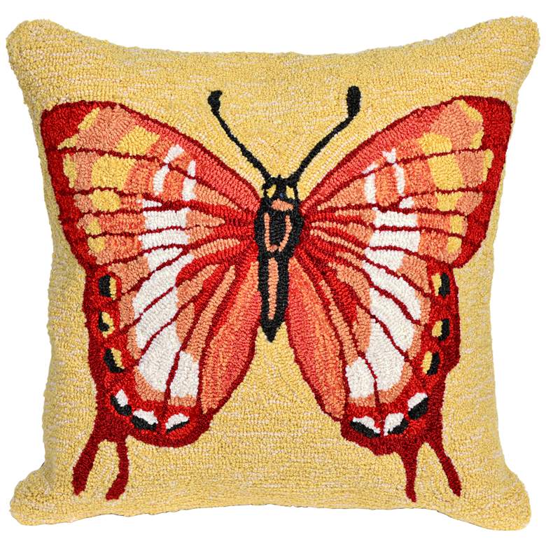 Image 1 Frontporch Butterfly Warm 18 inch Square Indoor-Outdoor Pillow