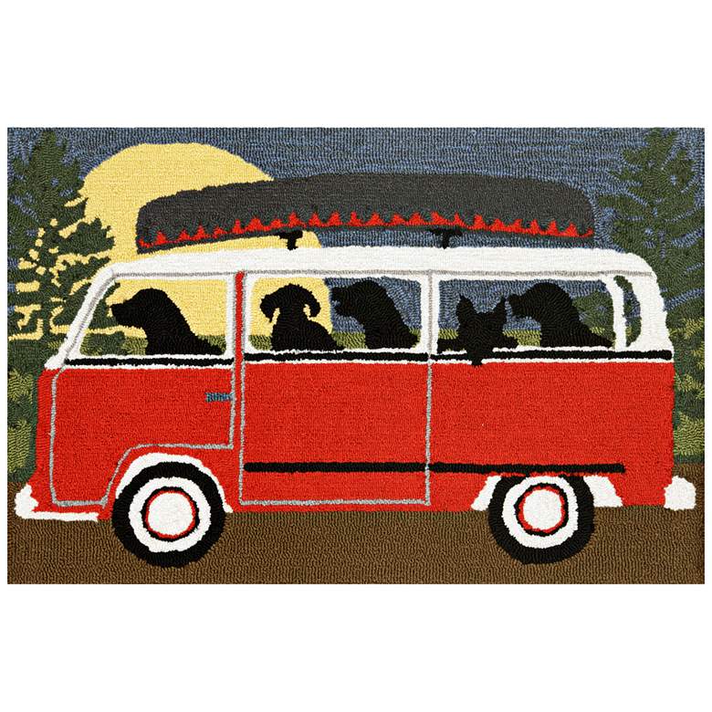 Image 1 Frontporch Camping Trip 147424 2&#39;6 inchx4&#39; Red Outdoor Area Rug