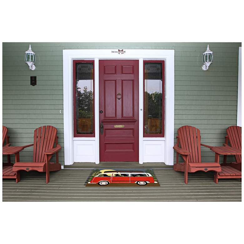 Image 2 Frontporch Camping Trip 147424 2&#39;6 inchx4&#39; Red Outdoor Area Rug more views