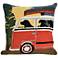 Frontporch Camping Trip Red 18" Square Indoor-Outdoor Pillow