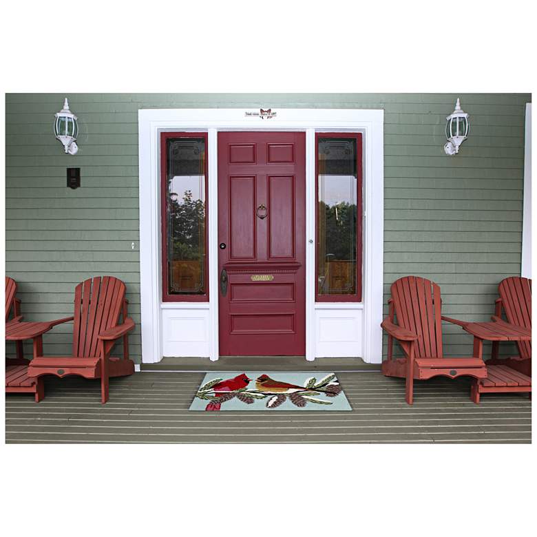 Image 2 Frontporch Cardinals 153803 2&#39;6 inchx4&#39; Blue Outdoor Area Rug more views