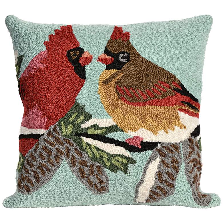 Image 1 Frontporch Cardinals Sky 18 inch Square Outdoor Throw Pillow