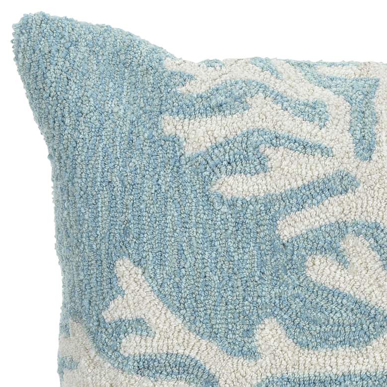 Image 3 Frontporch Coral Blue 18" Square Indoor-Outdoor Throw Pillow more views